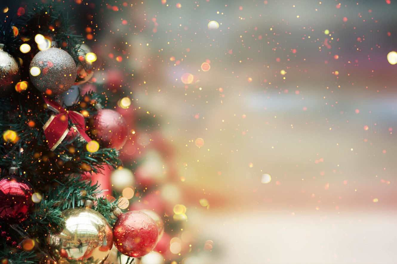 Close up of a decorated Christmas tree