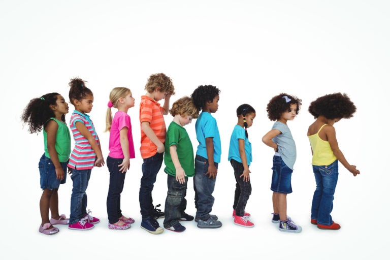 Students standing in a line